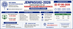 JENPAS(UG) 2026 Registration Started for B.Sc Nursing & Allied Health Courses in West Bengal